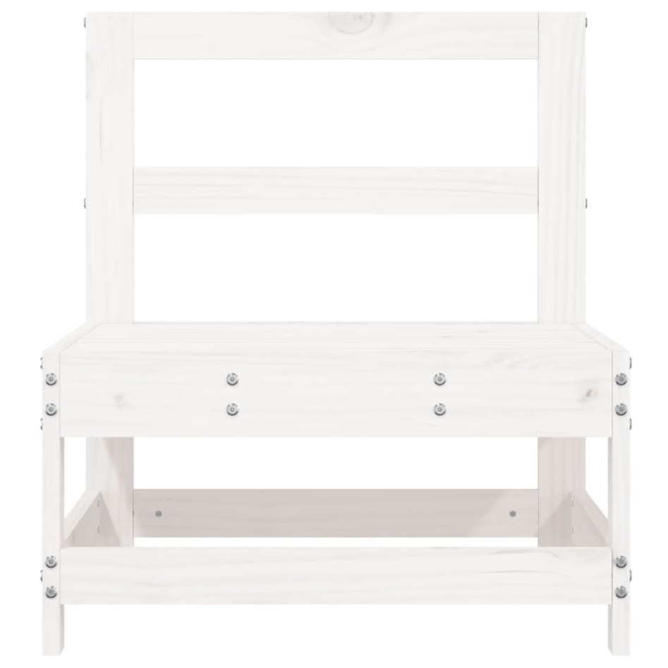 Sofás centrales de jardín 2 uds madera maciza de pino