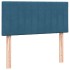 Cama box spring con colchón terciopelo azul oscuro 80x210