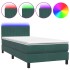 Cama box spring con colchón terciopelo verde oscuro 80x220