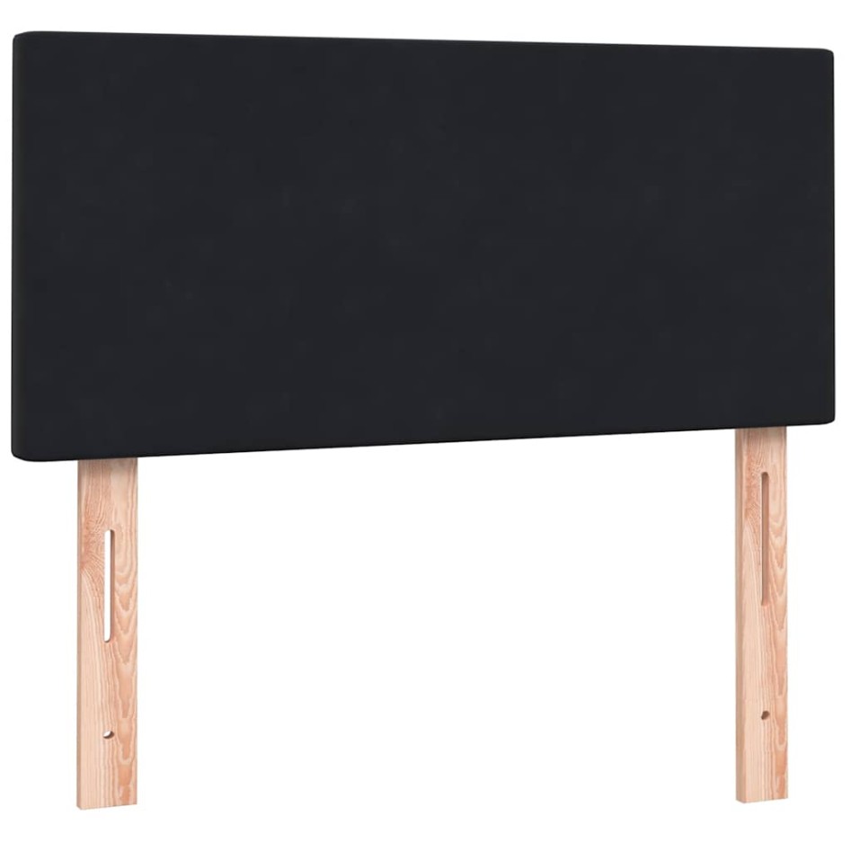 Cama box spring con colchón cuero sintético negro 80x220