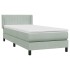 Cama box spring con colchón terciopelo gris claro 90x220