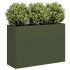 Jardinera de acero laminado en frío verde oliva 120x40x80