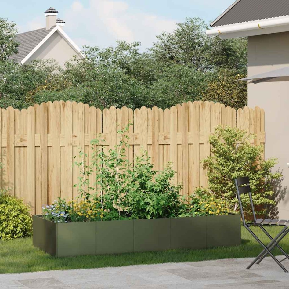 Jardinera acero verde oliva 200x80x40