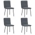 Sillas de comedor 4 unidades terciopelo gris