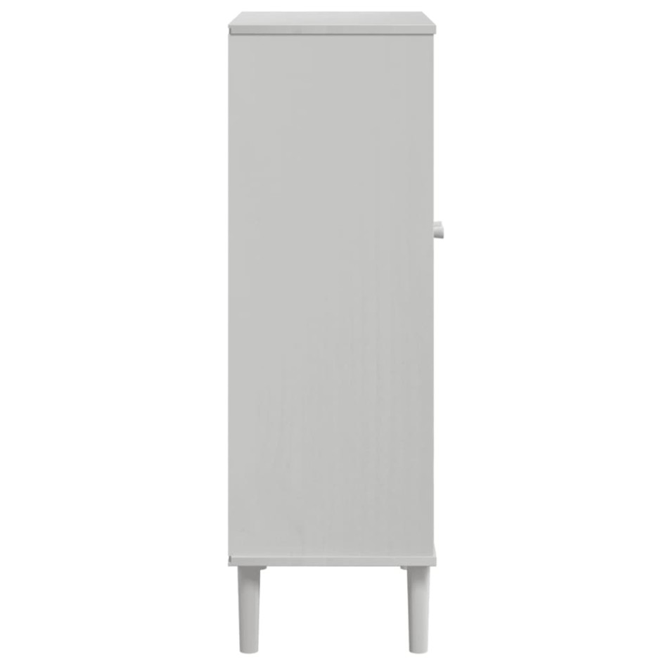 Zapatero SENJA aspecto ratán madera maciza blanco