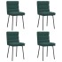 Sillas de comedor 4 unidades terciopelo verde