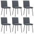 Sillas de comedor 6 unidades terciopelo gris