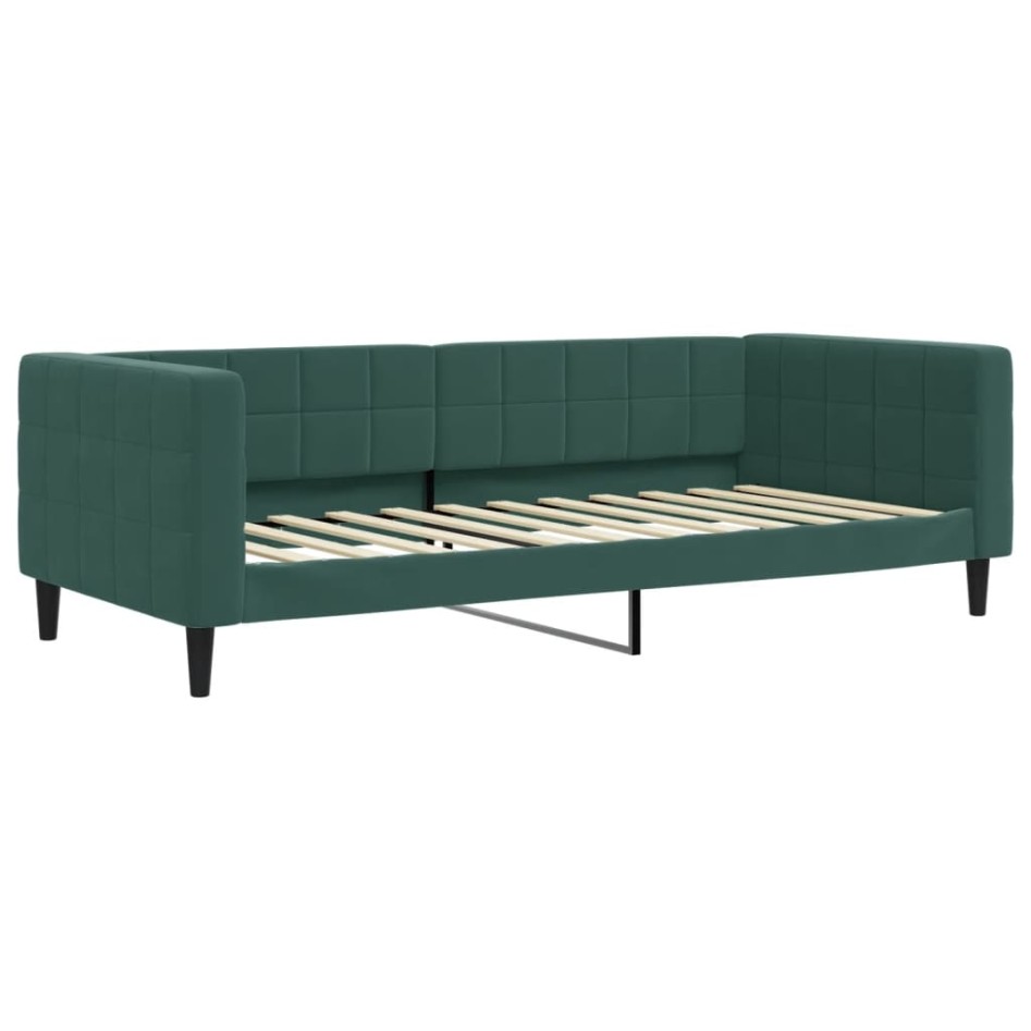 Sofá cama nido con cajones terciopelo verde oscuro 90x200