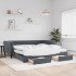 Sofá cama nido con cajones terciopelo gris oscuro 100x200