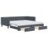 Sofá cama nido con cajones terciopelo gris oscuro 100x200