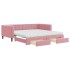 Sofá cama nido con cajones terciopelo rosa 100x200