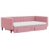 Sofá cama nido con cajones terciopelo rosa 100x200
