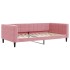 Sofá cama nido con cajones terciopelo rosa 100x200