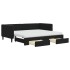 Sofá cama nido con cajones terciopelo negro 90x190