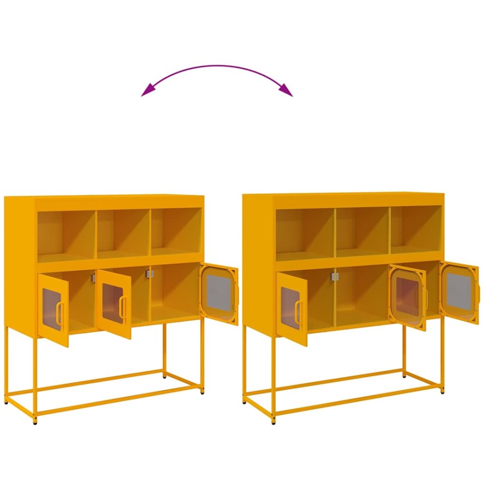 Aparador de acero laminado en frío amarillo 100,5x39x107