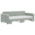 Sofá cama nido con colchón terciopelo gris claro 90x190
