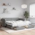 Sofá cama nido con cajones tela gris claro 100x200