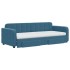 Sofá cama nido con cajones terciopelo azul 80x200