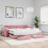 Sofá cama nido con cajones terciopelo rosa 90x200