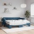 Sofá cama nido con colchón terciopelo azul 90x200