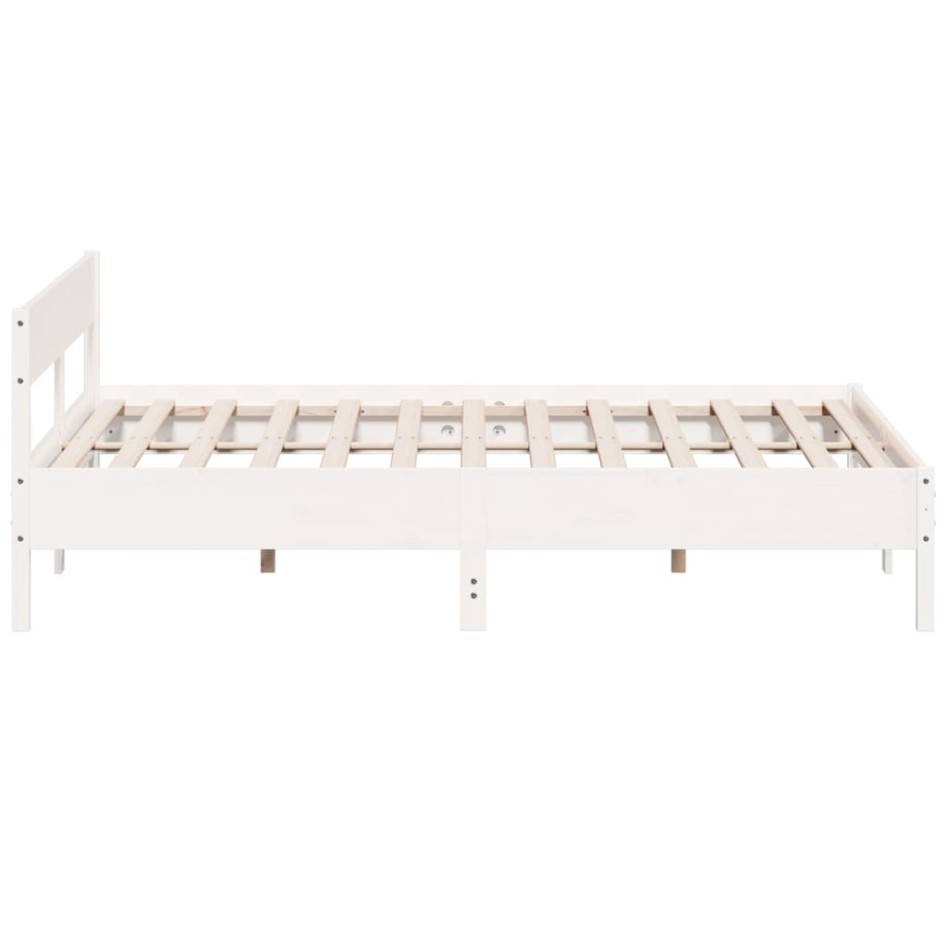 Estructura de cama sin colchón madera maciza blanca 200x200