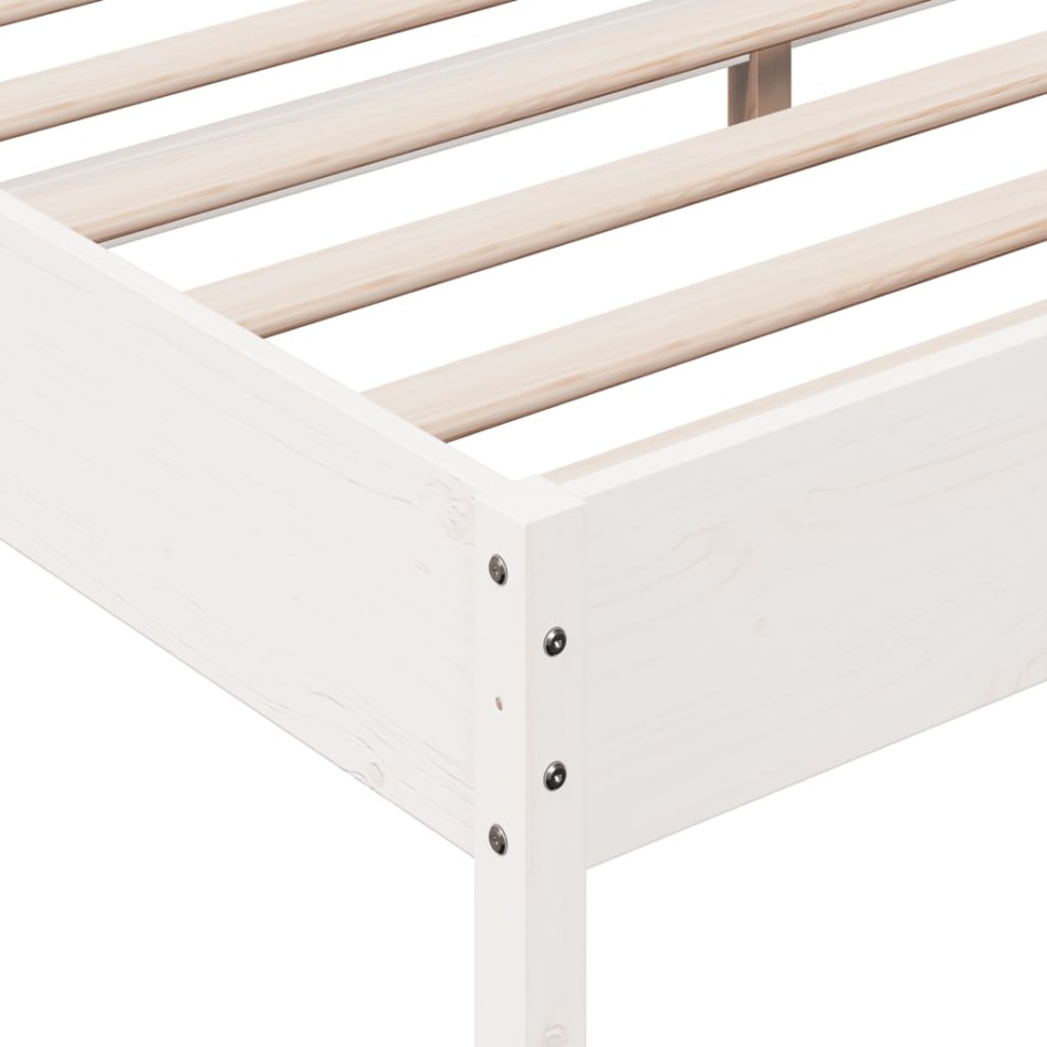 Estructura de cama sin colchón madera maciza blanca 200x200