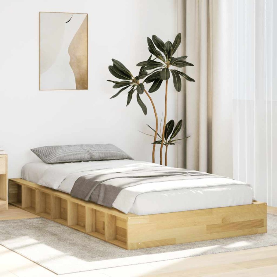 Estructura de cama sin colchón 90x190 cm madera maciza