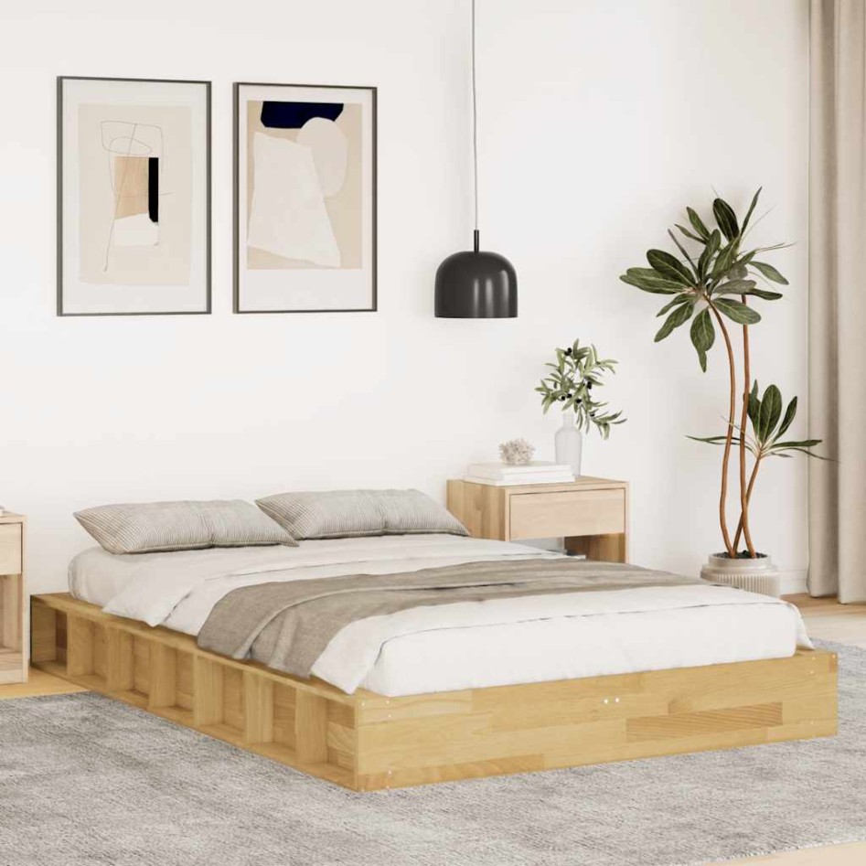 Estructura de cama sin colchón 120x200 cm madera maciza