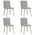 Sillas de comedor 4 uds tela gris