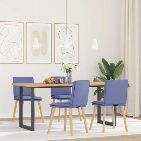 Sillas de comedor 4 uds tela azul