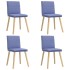Sillas de comedor 4 uds tela azul