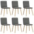 Sillas de comedor 6 unidades tela gris
