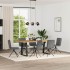 Sillas de comedor 6 unidades tela gris