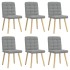 Sillas de comedor 6 unidades de tela gris