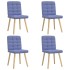 Sillas de comedor 4 uds tela azul
