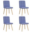 Sillas de comedor 4 uds tela azul jeans
