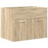 Mueble de baño con lavabo incorporado y grifo roble