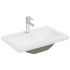 Mueble de baño con lavabo incorporado y grifo roble