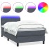 Cama box spring con colchón terciopelo gris oscuro 90x220
