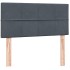 Cama box spring con colchón terciopelo gris oscuro 90x220