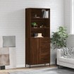 Aparador alto madera contrachapada marrón roble 69,5x34x180 cm