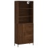 Aparador alto madera contrachapada marrón roble 69,5x34x180