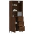 Aparador alto madera contrachapada marrón roble 69,5x34x180