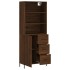 Aparador alto madera contrachapada marrón roble 69,5x34x180