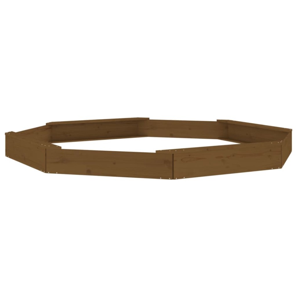 Arenero con asientos octógono madera maciza de pino marrón