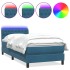 Cama box spring con colchón terciopelo azul oscuro 80x210