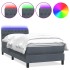 Cama box spring con colchón terciopelo gris oscuro 80x220