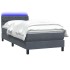 Cama box spring con colchón terciopelo gris oscuro 80x220