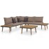 Juego muebles de jardín 4 piezas y cojines madera maciza