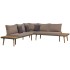 Juego muebles de jardín 4 piezas y cojines madera maciza